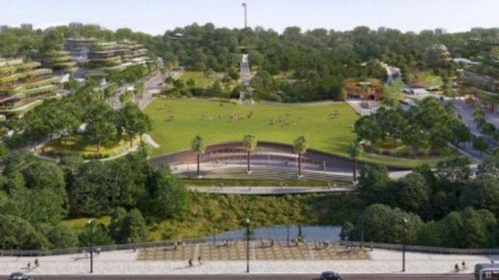 Pemasangan pintu serbaguna di IKN